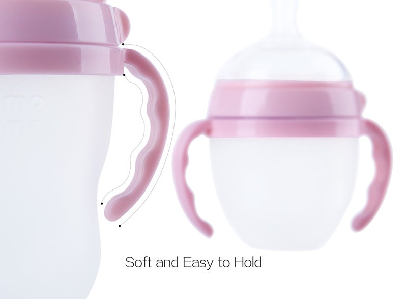 GOLOHO Compatible Baby Bottle Handle for Comotomo Bottles 8 oz & 5 oz, 3 Count, Pink - Image 3